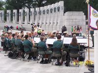 Playing at the WWII Memorial