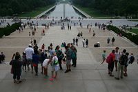 Climbing the steps at Lincoln Memorial