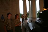 Crew checking out Jefferson Statue