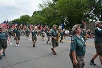 Scout Band passes with Flag Corp following