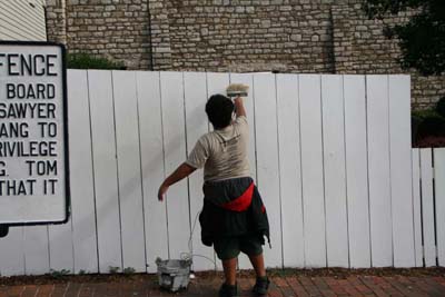 Tyler Learns How To 'Paint The Fence' Like Tom Sawyer Did