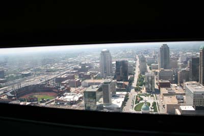 View to the West of Downtown St. Louis from One of the Arch Windows